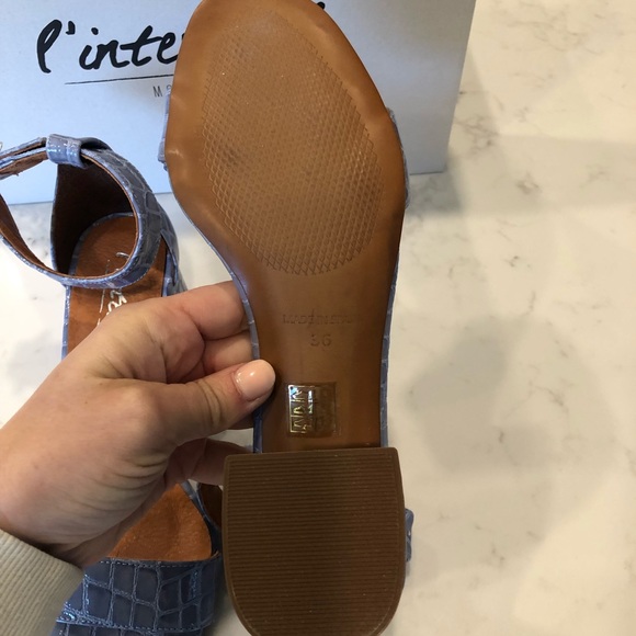 NEW never worn light blue croc skin l’Intervalle sandals made in Spain size 36 - Picture 5 of 7
